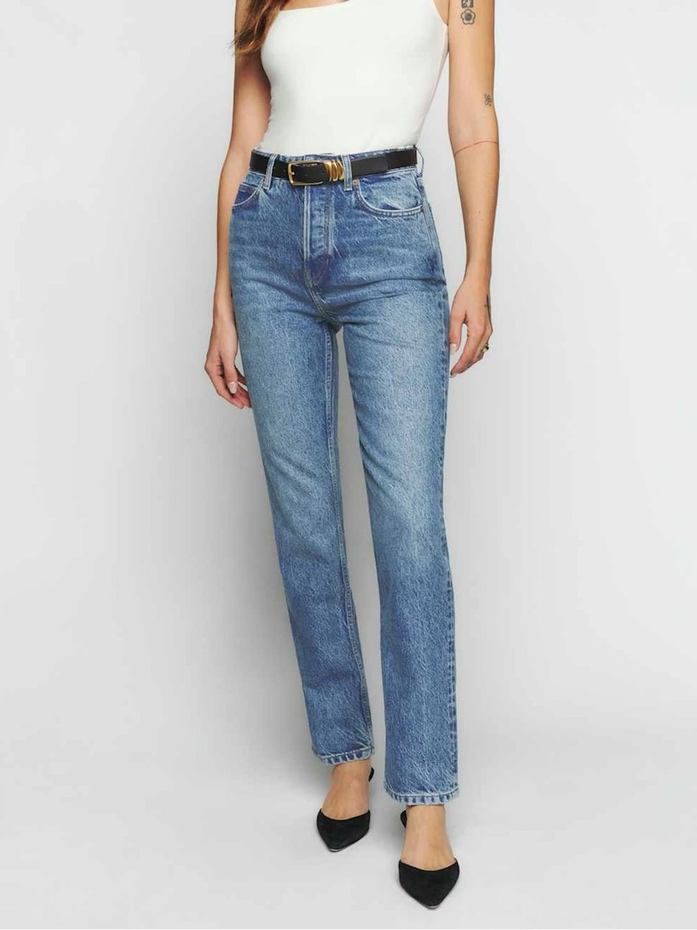 Reformation Cynthia Straight Leg Jeans Laguna Size 26
